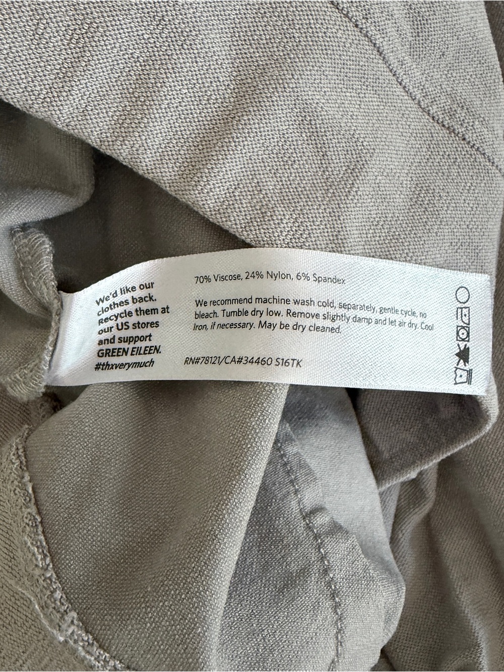 Eileen Fisher System Small Pants Gray Ponte Ankle Slim Tapered Pull On Strech - Picture 5 of 6